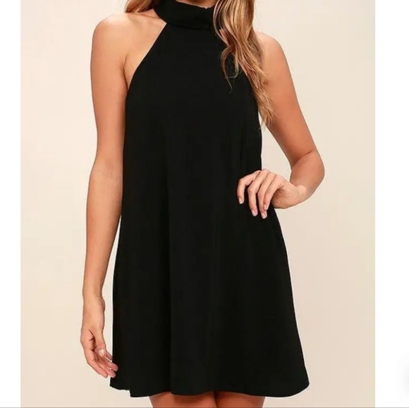 Lulus Women's Black Halter Swing Dress Size S - Picture 2 of 8